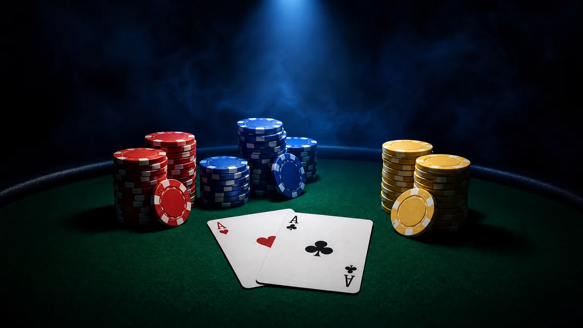 Ilustrasi permainan Texas Hold'em